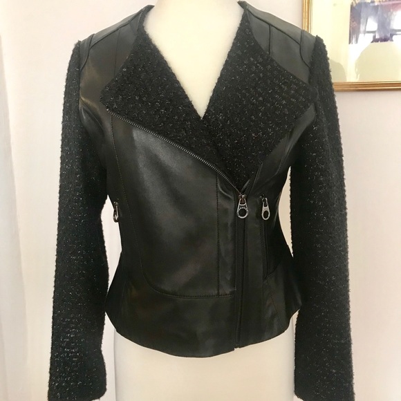 Laundry by Shelli Segal black leather jacket - Picture 1 of 8